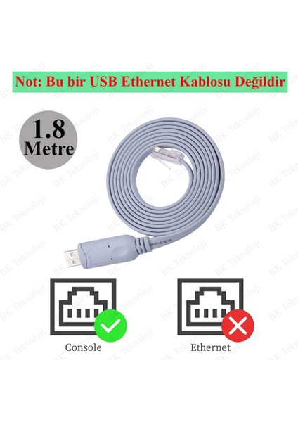 USB 2.0 Cisco Router RJ45 Konsol Kablosu 1,8 Metre modelleri
