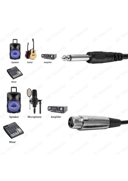 4 Metre 6.35MM Trs Erkek - Xlr Dişi Mikrofon Kablosu modelleri