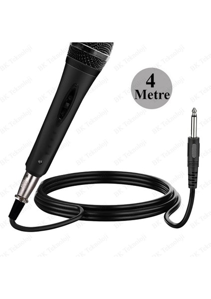4 Metre 6.35MM Trs Erkek - Xlr Dişi Mikrofon Kablosu fırsatları