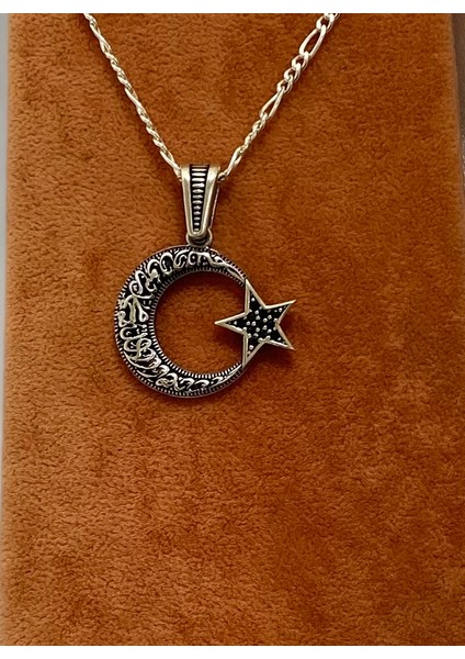 Bayrak Modeli Gümüş Erkek Kolyesi modelleri