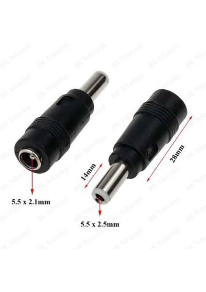 5.5x2.1mm Dişi - 5.5x2.5mm Erkek Dc Güç Jack Fiş Dönüştürücü fiyatları