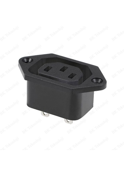 C13 Şase Dişi Panel Vida Montajlı Güç Kaynağı Soketi 10A 250V