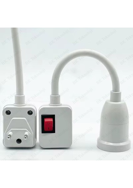 Pirize Takılabilir Anahtarlı Esnek E27 Duy Okuma ve Gece Lambası