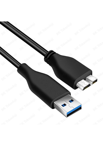 USB 3.0 Micro-B HDD Harddisk Şarj Veri Aktarma Kablosu 1 Metre