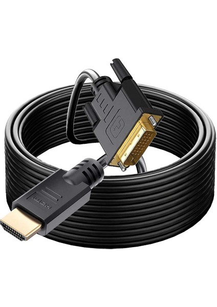 DVI 24+1 To HDMI Çift Yönlü DVI To HDMI Kablo - 10 Metre