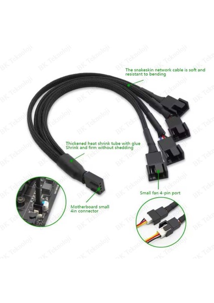 4 Pin 4 Lü Fan Çoklayıcı Pwm Y Splitter Kablo fiyatları