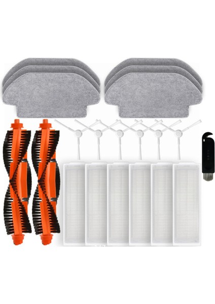 21 Adet Xiaomi Robot Vakum S10 Xiaomi Robot Vakum S12 B106GL Yedek Parçalar Ana Yan Fırça Hepa Filtre Paspas Bezi (Yurt Dışından)