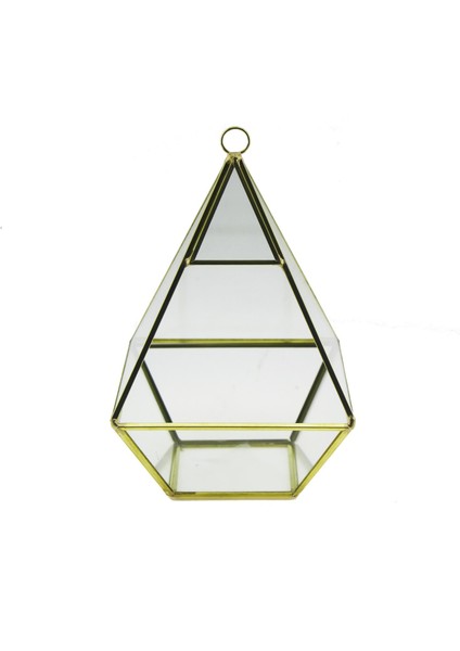 11X18CM Cam Fanus Üçgen Terrarium Saksı Metal Çerçeveli fiyatları