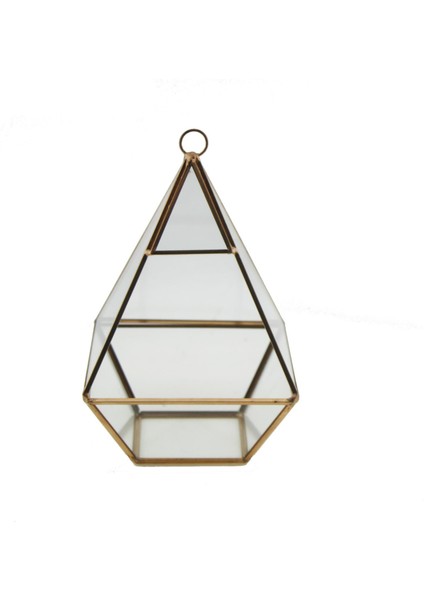 11X18CM Cam Fanus Üçgen Terrarium Saksı Metal Çerçeveli modelleri