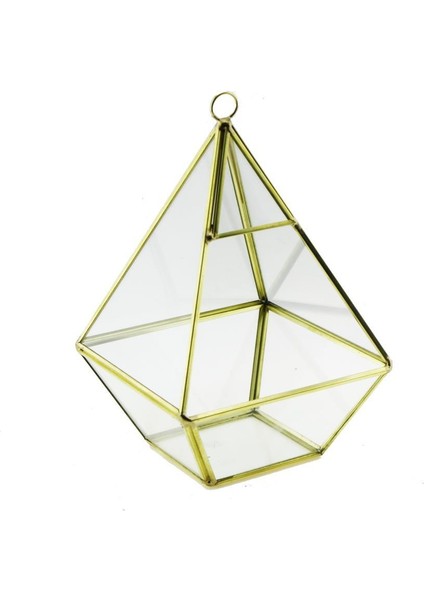 11X18CM Cam Fanus Üçgen Terrarium Saksı Metal Çerçeveli fırsatları