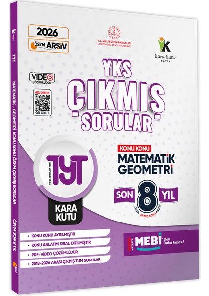 2026 Yks-Tyt Matematik-Geometri Karakutu Ösym Çıkmış Soru Bankası Çözümlü Konu Konu Son 8 Yıl