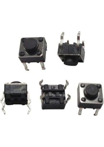 4 Pinli Push Buton – Siyah (6X6X5 Mm) | Kompakt ve Güvenilir Anlık Anahtar (5 Adet)