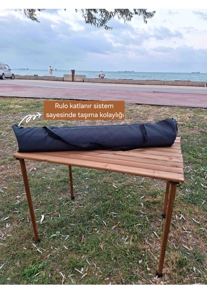 Rulo Katlanır Sistem Ahşap Kamp Piknik Masası fiyatları