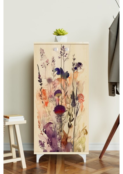 Floral 3 Raflı Çok Amaçlı Dolap Mutfak Salon Banyo Ofis Salon Dolabı fiyatları