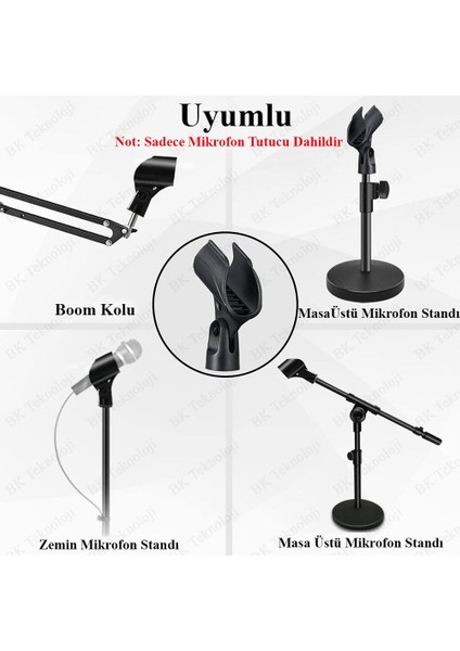 Ayarlanabilir 25-30MM Mikrofon Tutacağı Mikrofon Klipsi indirimleri