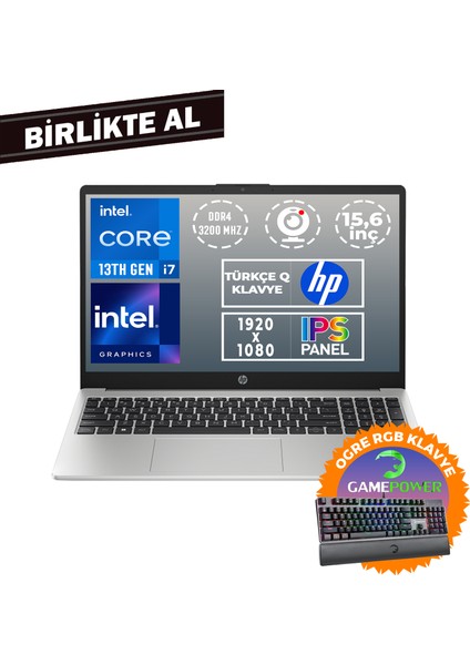 250 G10 I7-1355U 16GB 512GB SSD 15.6" Fhd W11P + Gaming Klavye B2PH1ES 051