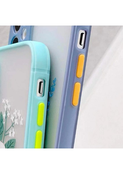 iPhone 12 Pro 6.1inç Kamera Korumalı Çiçek Desenli Silikon KILIF-(1903)