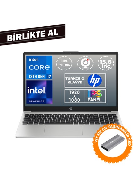 250 G10 I7-1355U 32GB 512GB SSD 15.6" Fhd W11P + Vıt 512GB SSD B2PH1ES 056