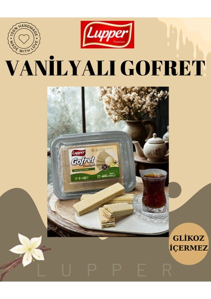 Vanilyalı Gofret 450 gr (Glikossuz)