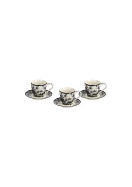 Lucky Art Florantıne 6lı Kahve Fincanı Set Siyah fiyatları