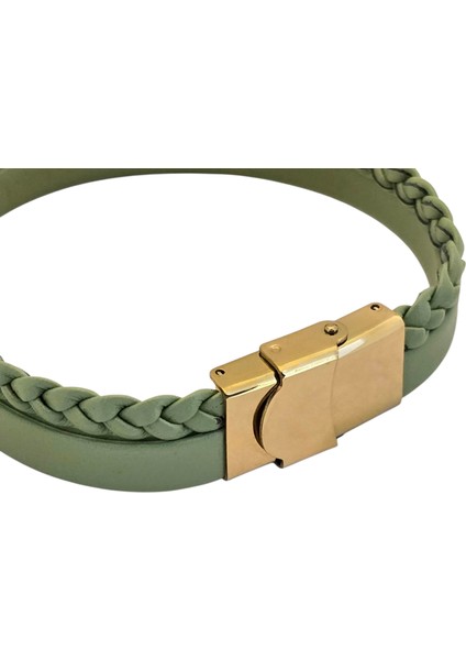 14 Ayar Altın Plakalı Hz Ali Temalı Zeytin Yeşili Derili Kalp Motifli Hediye BILEKLIK-556SEMBOL indirimleri