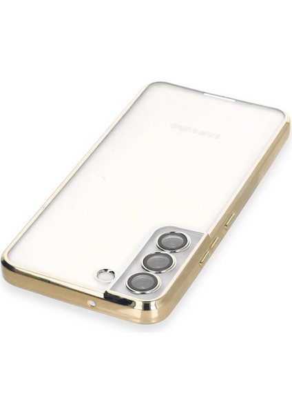 Newface Samsung Galaxy S22 Kılıf Razer Lensli Silikon - Gold modelleri