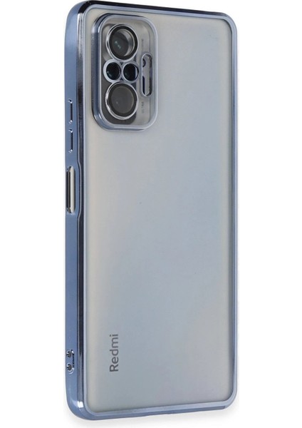Newface Xiaomi Redmi Note 10 Pro Kılıf Razer Lensli Silikon - Açık Mavi
