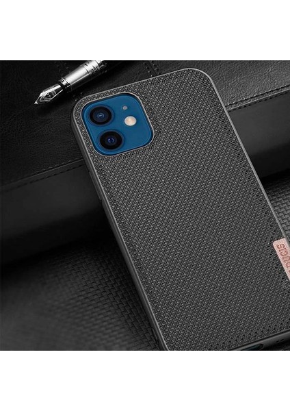 Dux Ducis Fino Serisi iPhone 12 -12 Pro 6.1inç Kılıf Premium Dokuma Silikon KILIF-(1903) indirimleri