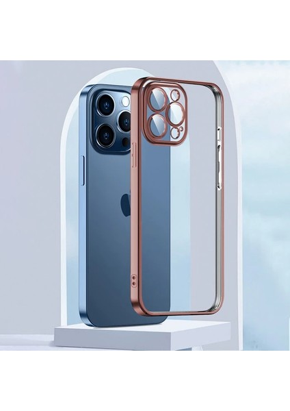 Ally Fashion Series iPhone 13 Pro 6.1inç Kılıf Renkli Kenar Lazer Çerçeveli Silikon KILIF-(1903)
