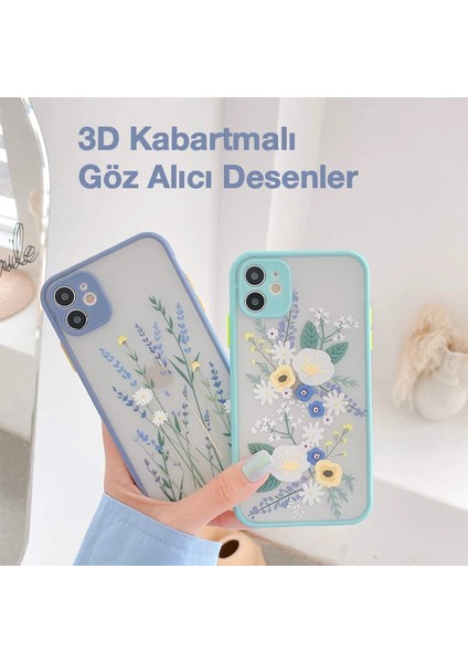 iPhone 12 Mini 5.4inç Kamera Korumalı Çiçek Desenli Silikon KILIF-(1903) indirimleri