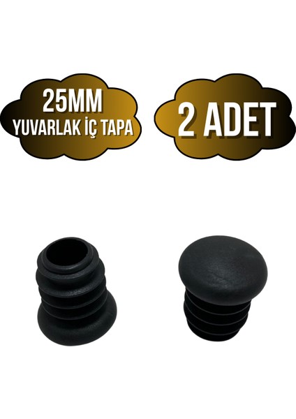 Yuvarlak Demir Profil Iç Tapa Geçme Plastik Ayak Geçme Koruma PLASTIĞI(25MM)(SİYAH)