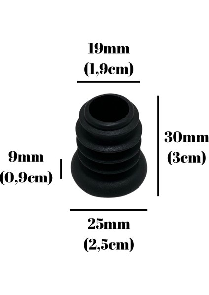 Yuvarlak Demir Profil Iç Tapa Geçme Plastik Ayak Geçme Koruma PLASTIĞI(25MM)(SİYAH) indirimleri