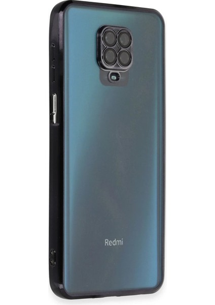 Newface Xiaomi Redmi Note 9 Pro Kılıf Razer Lensli Silikon - Siyah