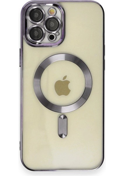 Newface iPhone 12 Pro Max Kılıf Kross Magneticsafe Kapak - Mor