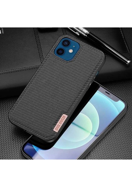 Dux Ducis Fino Serisi iPhone 12 -12 Pro 6.1inç Kılıf Premium Dokuma Silikon KILIF-(1903) modelleri