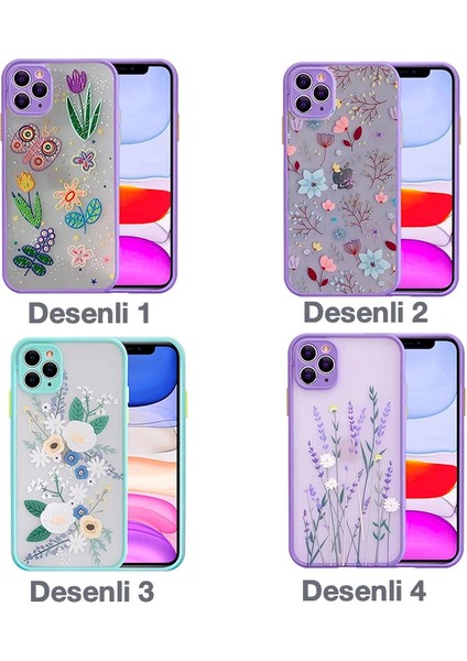iPhone 11 Pro Max 6.5inç Kamera Korumalı Çiçek Desenli Silikon KILIF-(1903) modelleri