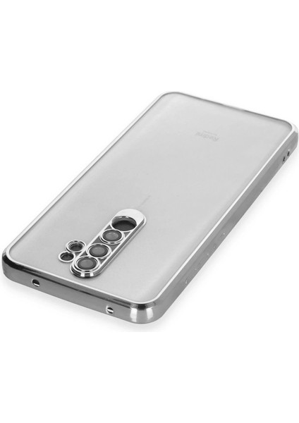Newface Xiaomi Redmi Note 8 Pro Kılıf Razer Lensli Silikon - Gümüş modelleri