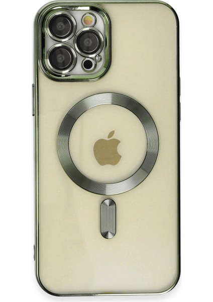 Newface iPhone 12 Pro Max Kılıf Kross Magneticsafe Kapak - Koyu Yeşil