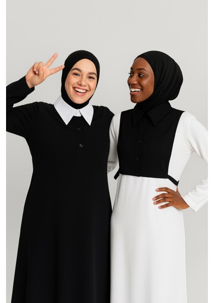 Mırach 2'li Paket Gömlek Yakası Seti - Siyah ve Beyaz | Çıkarılabilir Yaka | Içlikyaka | Tesettür Yaka fiyatları