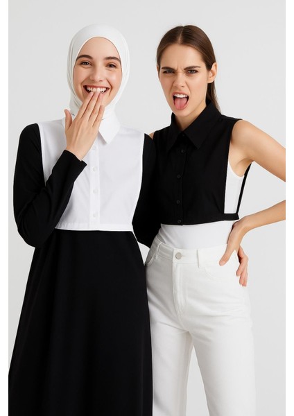 Mırach 2'li Paket Gömlek Yakası Seti - Siyah ve Beyaz | Çıkarılabilir Yaka | Içlikyaka | Tesettür Yaka fırsatları