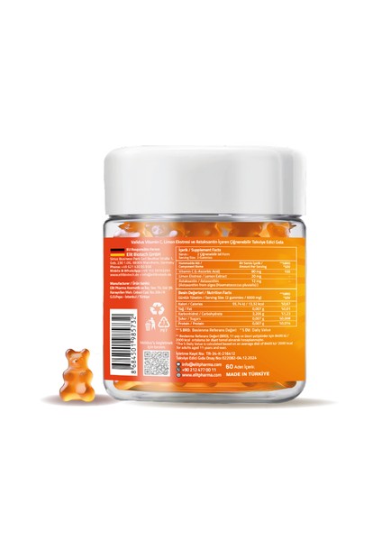 Astaksantin 12 Mg Vitamin C Gummıes fiyatları