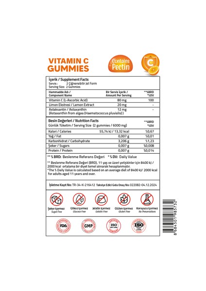 Astaksantin 12 Mg Vitamin C Gummıes modelleri