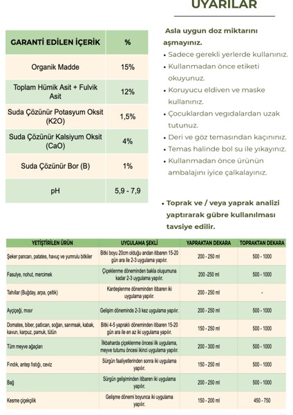 Humixtra Sıvı Hümik Asit 5 Lt modelleri