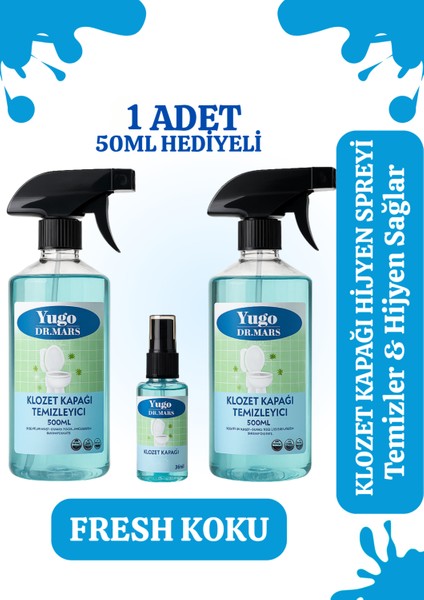 Klozet Kapağı Temizleyici Yüzey Dezenfektan Sprey Hijyen 500ML ( 2 Adet)
