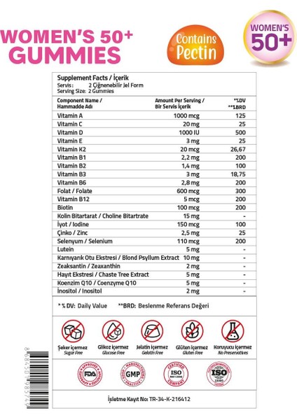 Womens 50+ 60 Gummies modelleri
