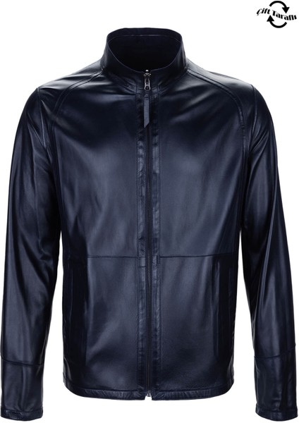 Erkek Hakiki Deri Lacivert Süet Deri Mont 1000 029Y Erk Derımont Y25 Lacı Suet