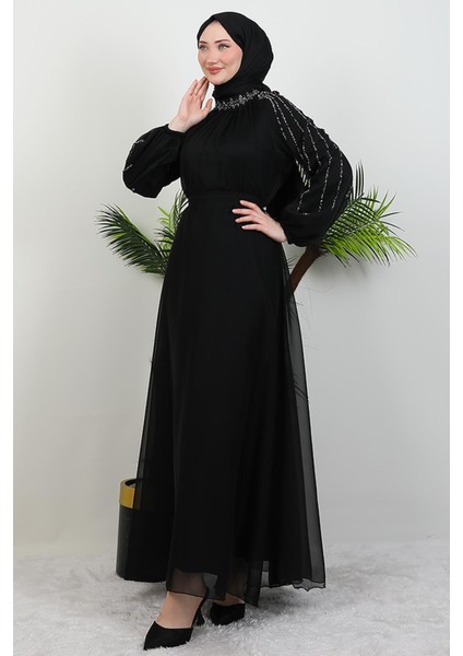 Helen Taşlı Janjan Elbise Siyah modelleri