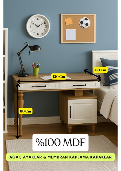 Nefes Çalışma Masası | MDF | Genç Odası - Çocuk Odası İçin Modern ve Dayanıklı Çalışma Masası fiyatları
