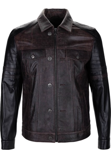 Erkek Hakiki Deri Siyah Antik Deri Mont 797 1918 Erk Dr Derımont Y25 Sıyah Antık