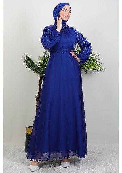 Helen Taşlı Janjan Elbise Gece Mavi fiyatları